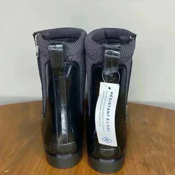 Call It Spring Black Shiny Vegan Boots Rain Womens Size 7 NWOT NEW - Picture 4 of 10